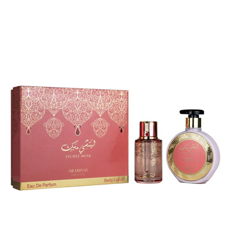 Set Arabiyat Prestige: Lychee Musk, Eau De Parfum, Unisex, 100 ml + Lychee Musk, Moisturizing, Body Lotion, 300 ml