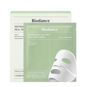 Set, Biodance, Refreshing Sea Kelp, Renande, Ansiktsmask, För ansiktet, 4 st, 34 g