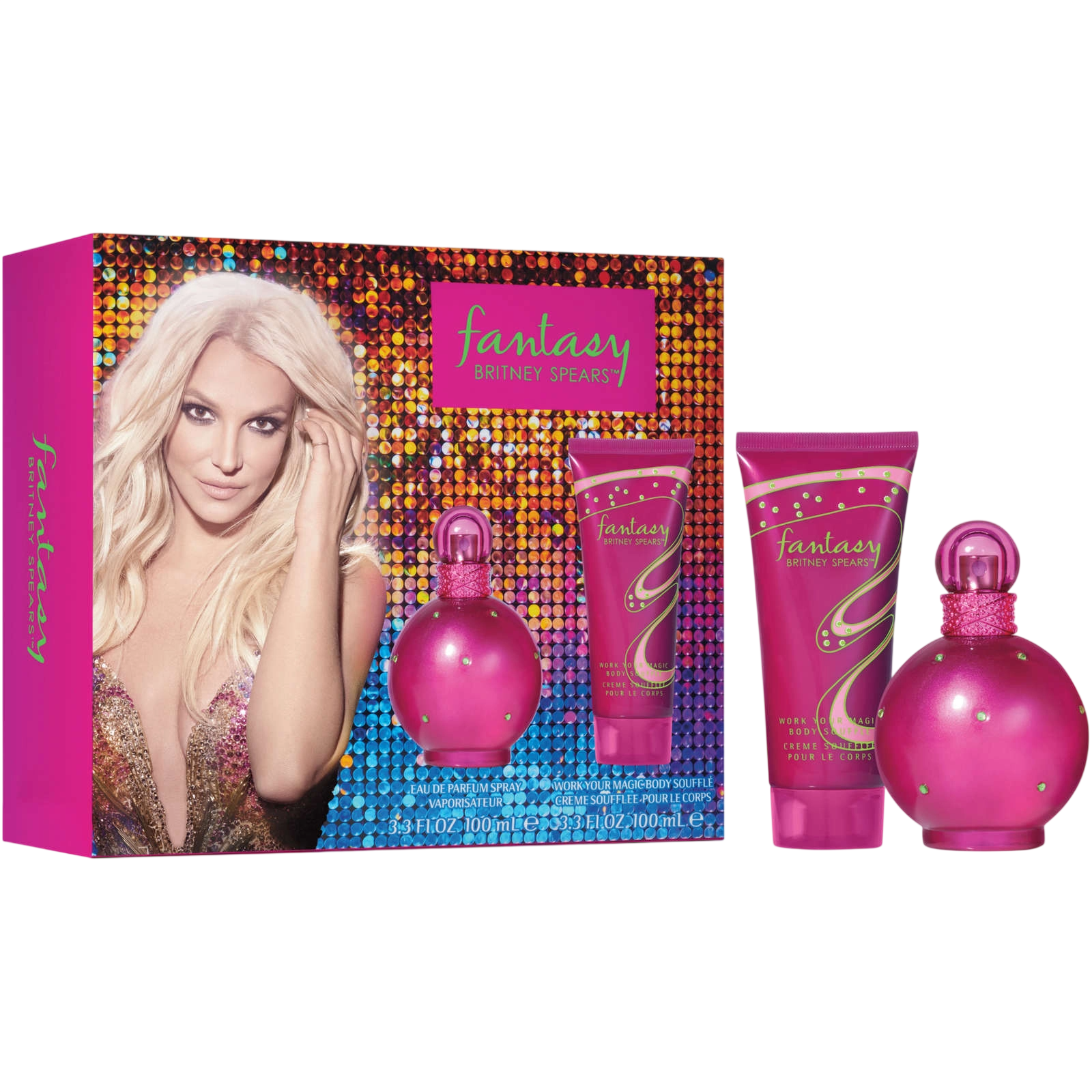 Set Britney Spears: Fantasy, Eau De Parfum, For Women, 100 ml + Fantasy, Hydrating, Body Souffle, 100 ml