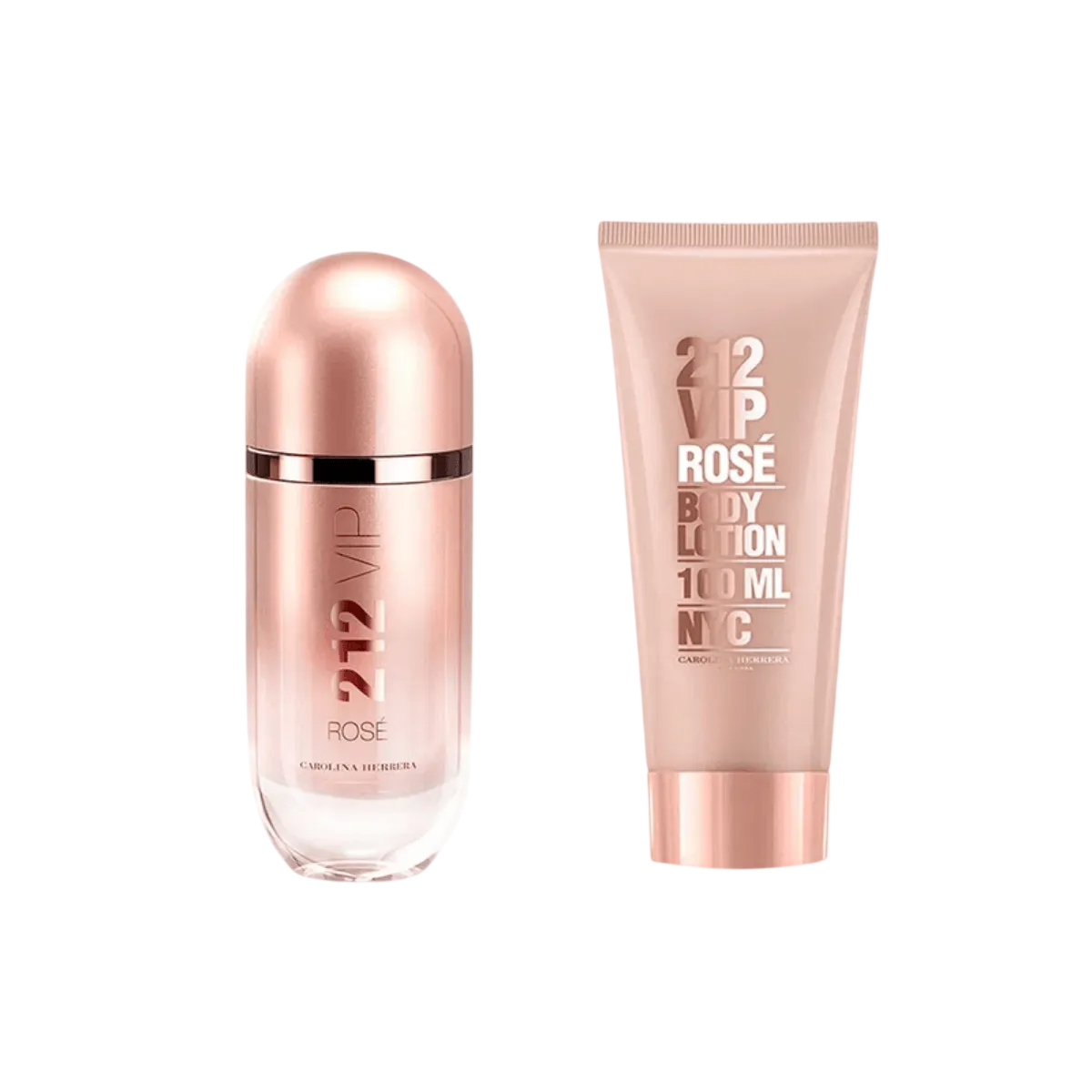 Set Carolina Herrera: 212 VIP Rose, Eau De Parfum, For Women, 80 ml + 212 VIP Rose, Moisturising, Body Lotion, 100 ml