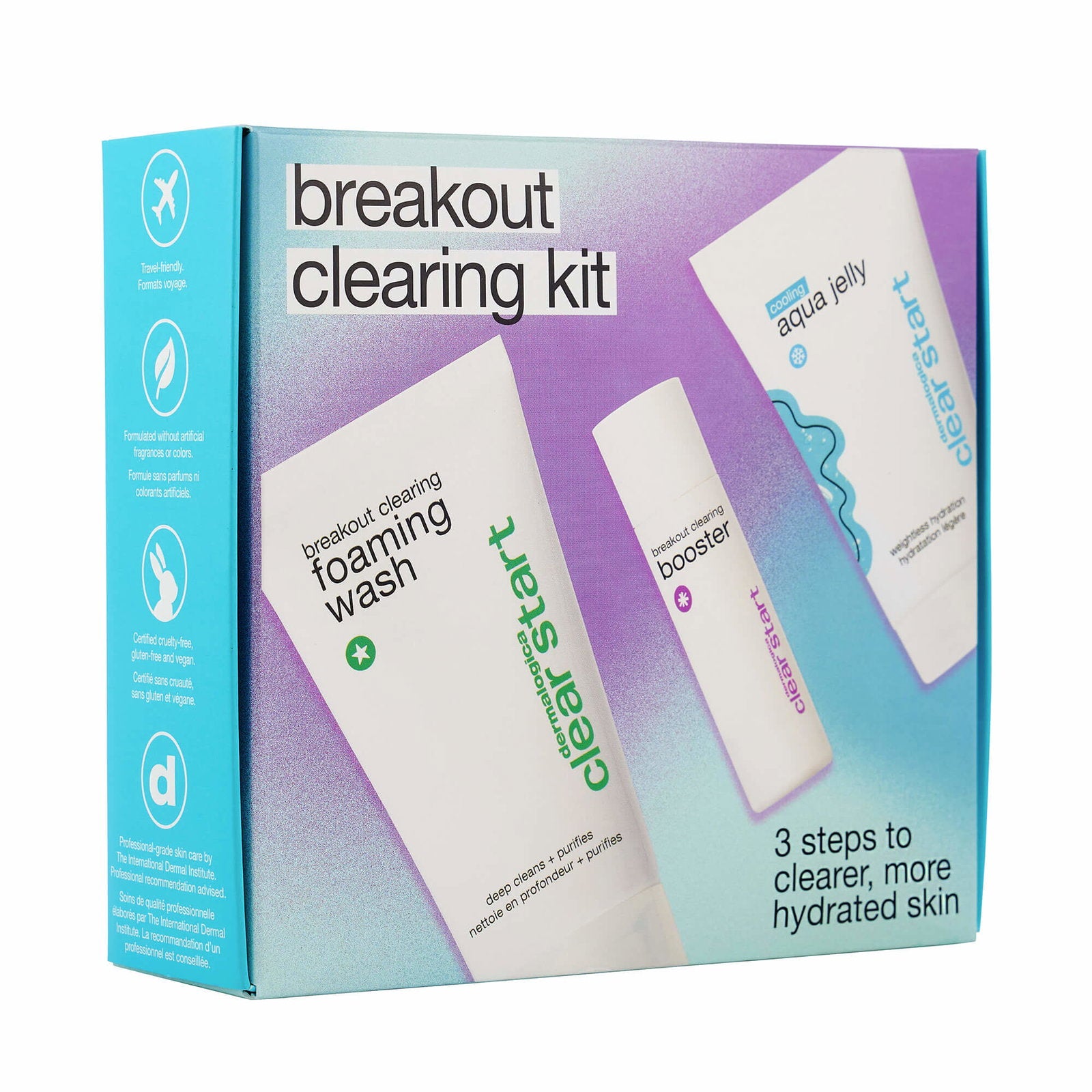 Clear Start Breakout Clearing Kit Set Dermalogica: Clear Start Aqua Jelly, For Regulation Of Excessive Sebum, Gel, For Face, 25 ml + Clear Start, Cleanser, Cleansing Foam, 75 ml + Clear Start Booster, Niacinamide, Calming & Cooling, Local Treatment Lot...