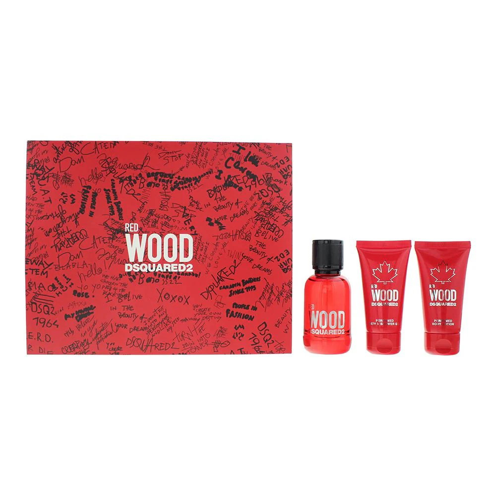 Set Dsquared 2: Red Wood, Eau De Toilette, For Women, 50 ml + Red Wood, Shower Gel & Shampoo 2-In-1, 50 ml + Red Wood, Body Lotion, 50 ml