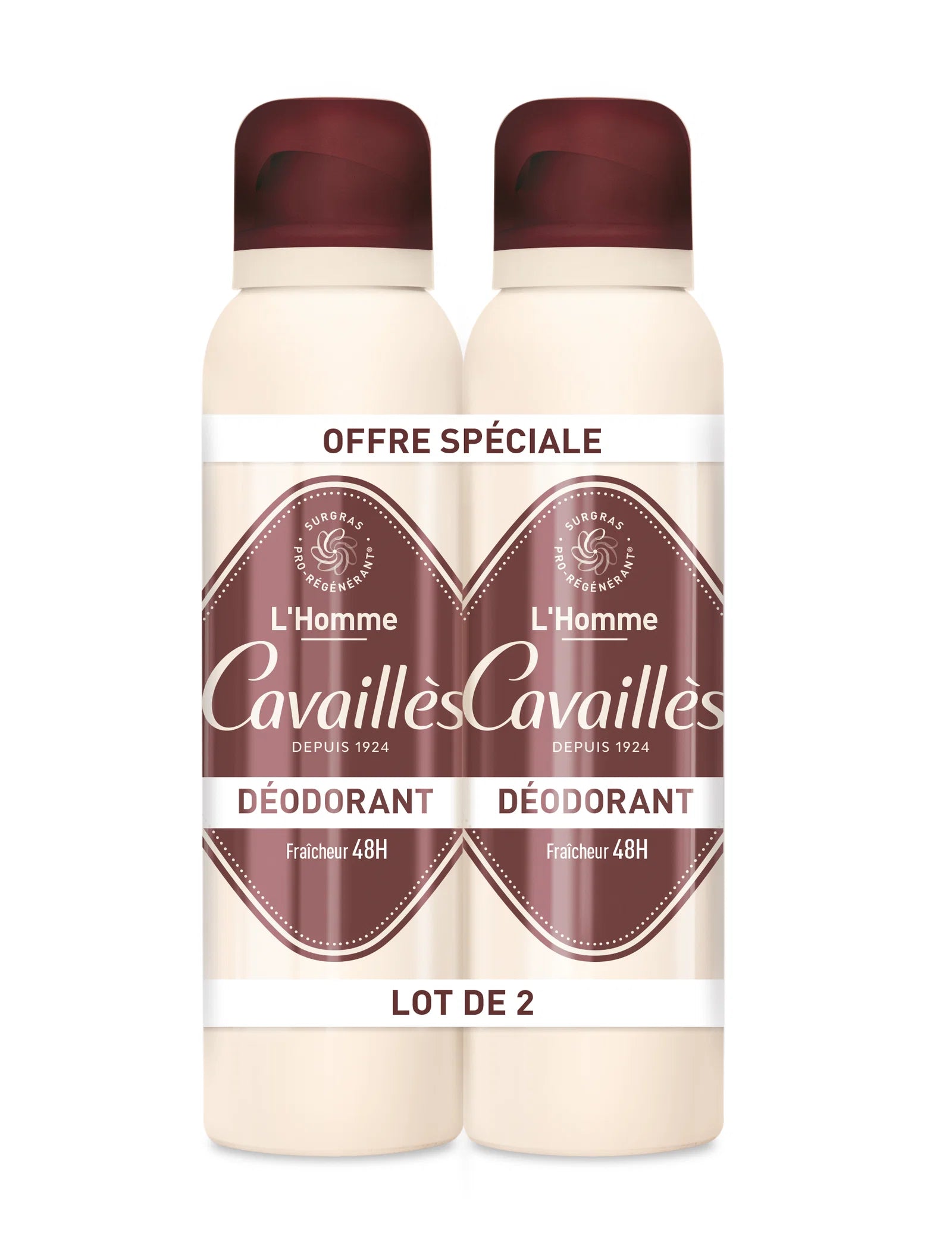 Duo Set, Roge Cavailles, L'Homme, 48h Protection, Deodorantspray, För män, 2 st, 150 ml