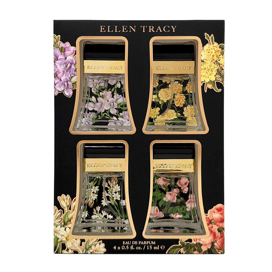 Set Ellen Tracy: Courageous, Eau De Parfum, For Women, 15 ml + Radiant, Eau De Parfum, For Women, 15 ml + Confident, Eau De Parfum, For Women, 15 ml + Inspiring, Eau De Parfum, For Women, 15 ml