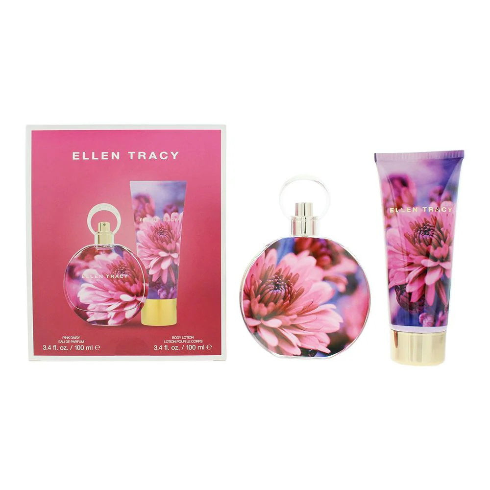 Set Ellen Tracy: Dream Florals Pink Daisy, Hydrating, Body Lotion, 100 ml + Dream Florals Pink Daisy, Eau De Parfum, For Women, 100 ml
