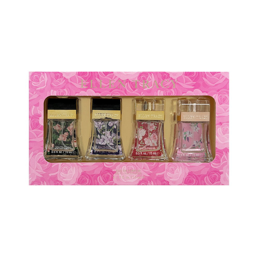 Set Ellen Tracy: Sparkling, Eau De Parfum, For Women, 15 ml + Strong, Eau De Parfum, For Women, 15 ml + Sensational, Eau De Parfum, For Women, 15 ml + Courageous, Eau De Parfum, For Women, 15 ml