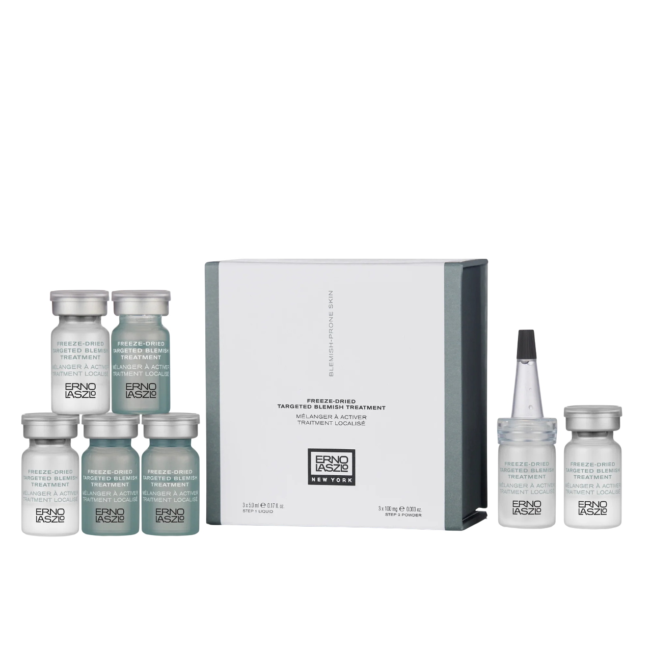 Set, Erno Laszlo, Freeze-Dried Targeted Blemish, Mot blemmor, Lokalt behandlingsserum, För ansiktet, 6 st, 315 ml