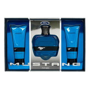 Set Ford: Mustang Blue, Eau De Toilette, For Men, 100 ml + Mustang Blue, Hydrating, After-Shave Balm, 100 ml + Mustang Blue, Hydrating, Body Wash, For Hair & Body, 100 ml