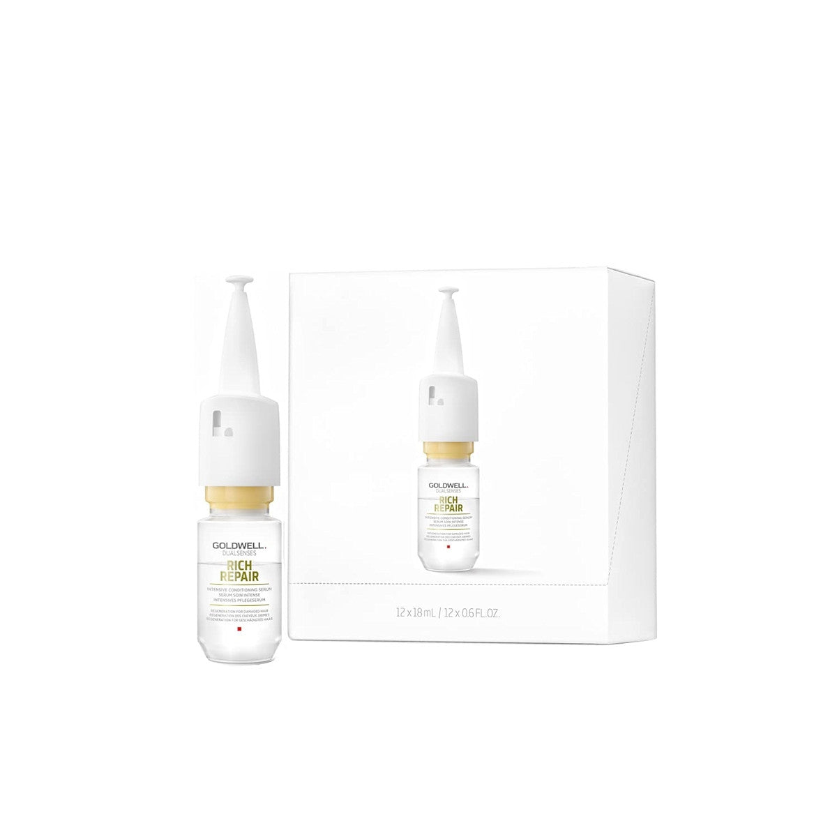 Set, Goldwell, Dualsenses Rich Repair, Reparation, Ampullbehandlingsserum, För hår, För kvinnor, 12 st, 18 ml