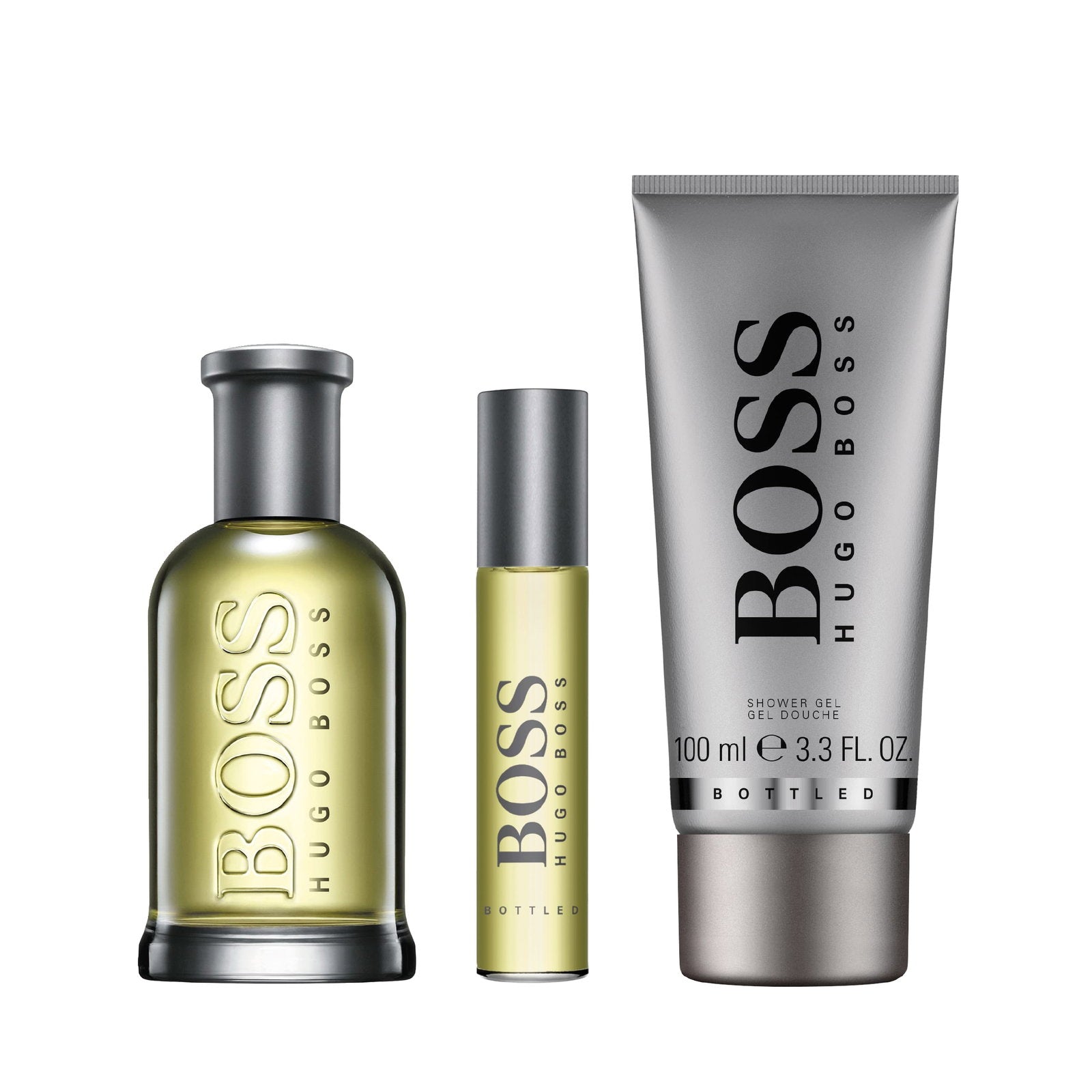 Set Hugo Boss: Boss Bottled, Eau De Toilette, For Men, 100 ml + Boss Bottled, Eau De Toilette, For Men, 10 ml + Boss Bottled, Cleansing, Shower Gel, For All Skin Types, 100 ml