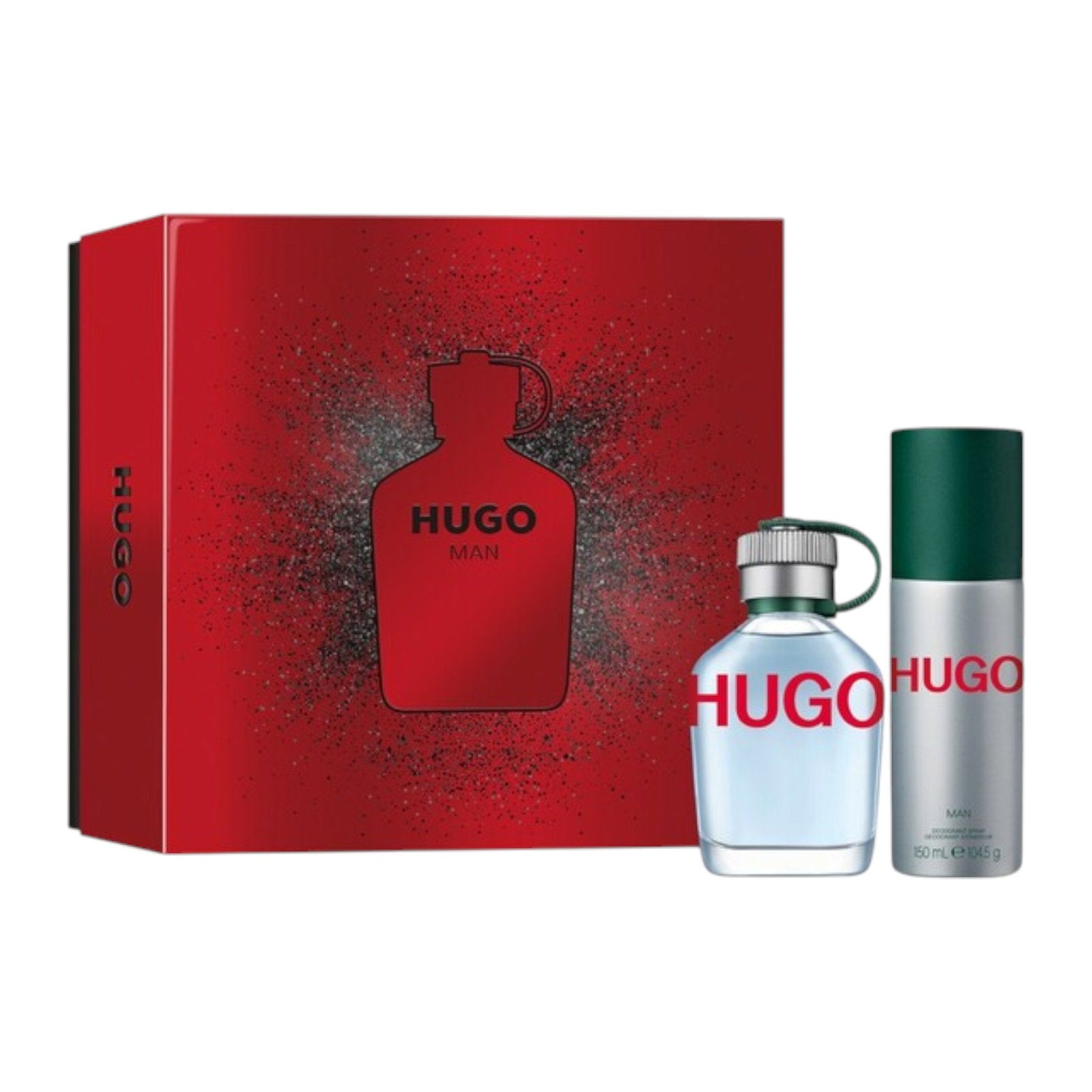 Hugo Man Set Hugo Boss: Hugo Green, Eau De Toilette, För Herr, 75 ml + Hugo Man, Deodorant Spray, För Herr, 150 ml