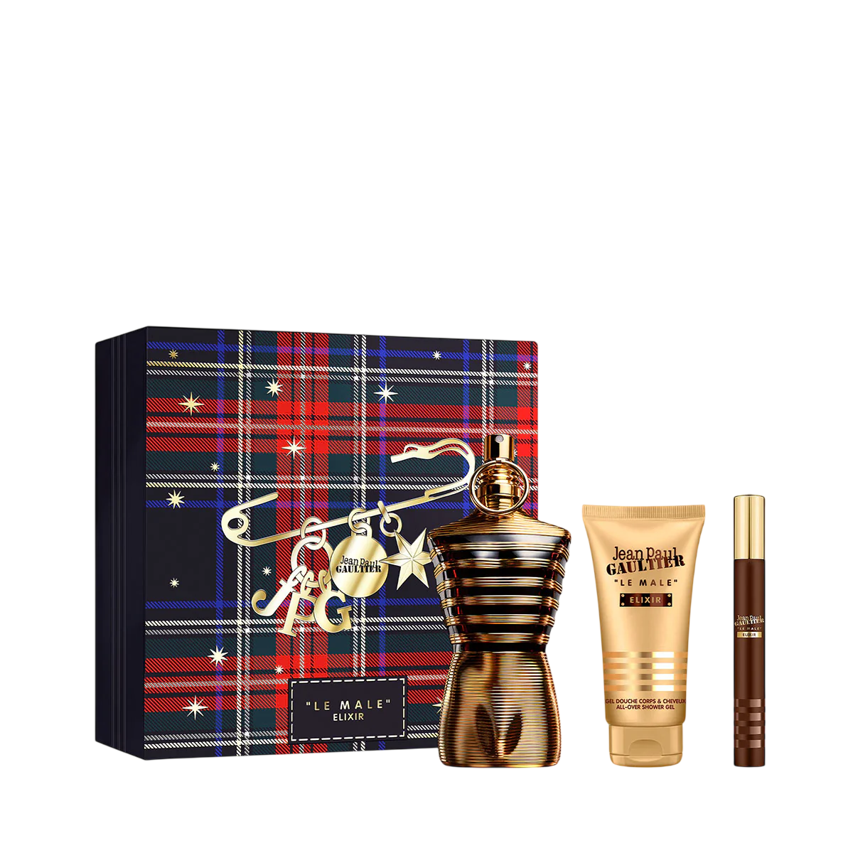 Set Jean Paul Gaultier: Le Male Elixir, Eau De Parfum, For Men, 125 ml + Le Male Elixir, Eau De Parfum, For Men, 10 ml + Le Male Elixir, Shower Gel, 75 ml