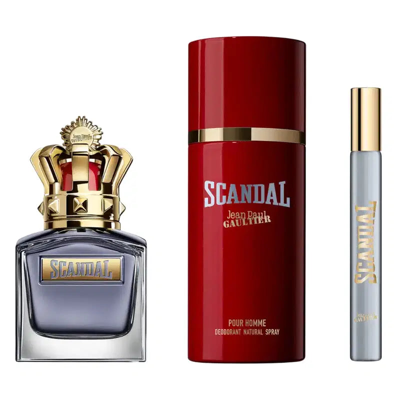 Set Jean Paul Gaultier: Scandal Pour Homme, Eau De Toilette, For Men, 50 ml + Scandal Pour Homme, Eau De Toilette, For Men, 10 ml + Scandal Pour Homme, Scented Spray, For Men, 150 ml