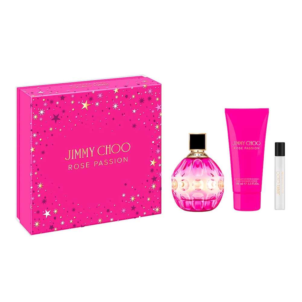 Set Jimmy Choo: Rose Passion, Eau De Parfum, For Women, 100 ml + Rose Passion, Eau De Parfum, For Women, 7.5 ml + Rose Passion, Body Lotion, 100 ml