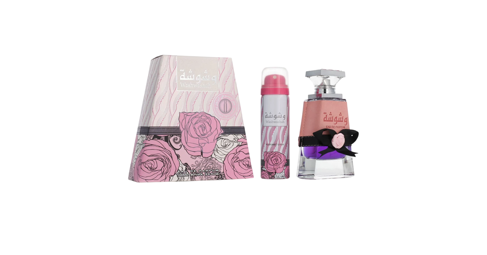 Set Lattafa: Washwasha, Eau De Parfum, For Women, 100 ml + Washwasha, Body Spray, 50 ml