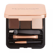 Set, Makeup Revolution, Brow Sculpt, Ögonbrynspalette, Mörkbrun, 2.2 g