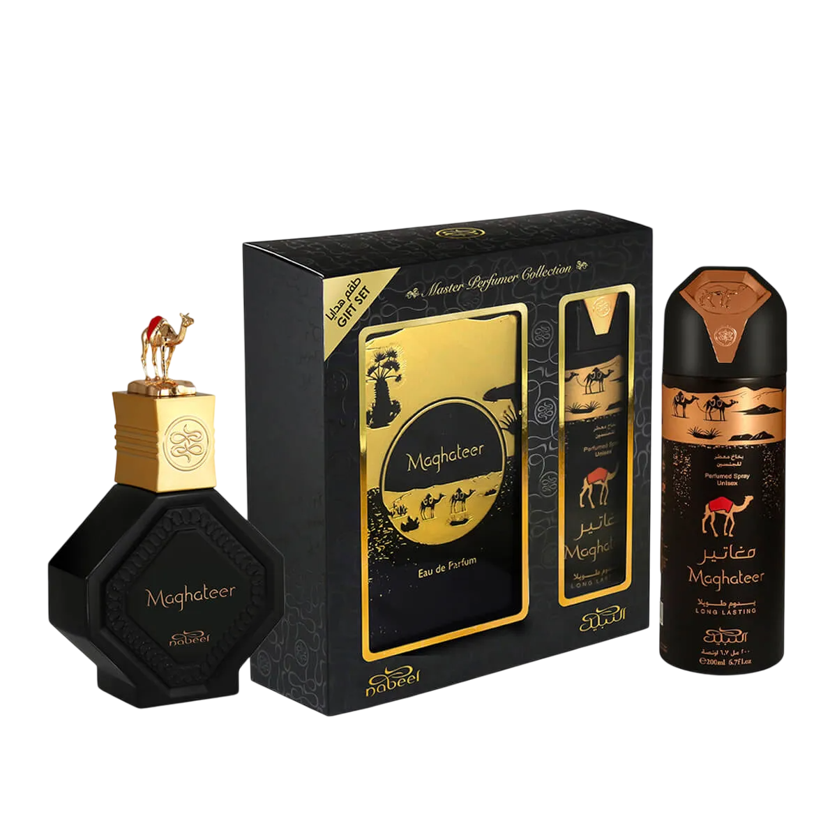 Set Nabeel: Maghateer, Eau De Parfum, För män, 100 ml + Maghateer, Deodorant Spray, För män, 100 ml