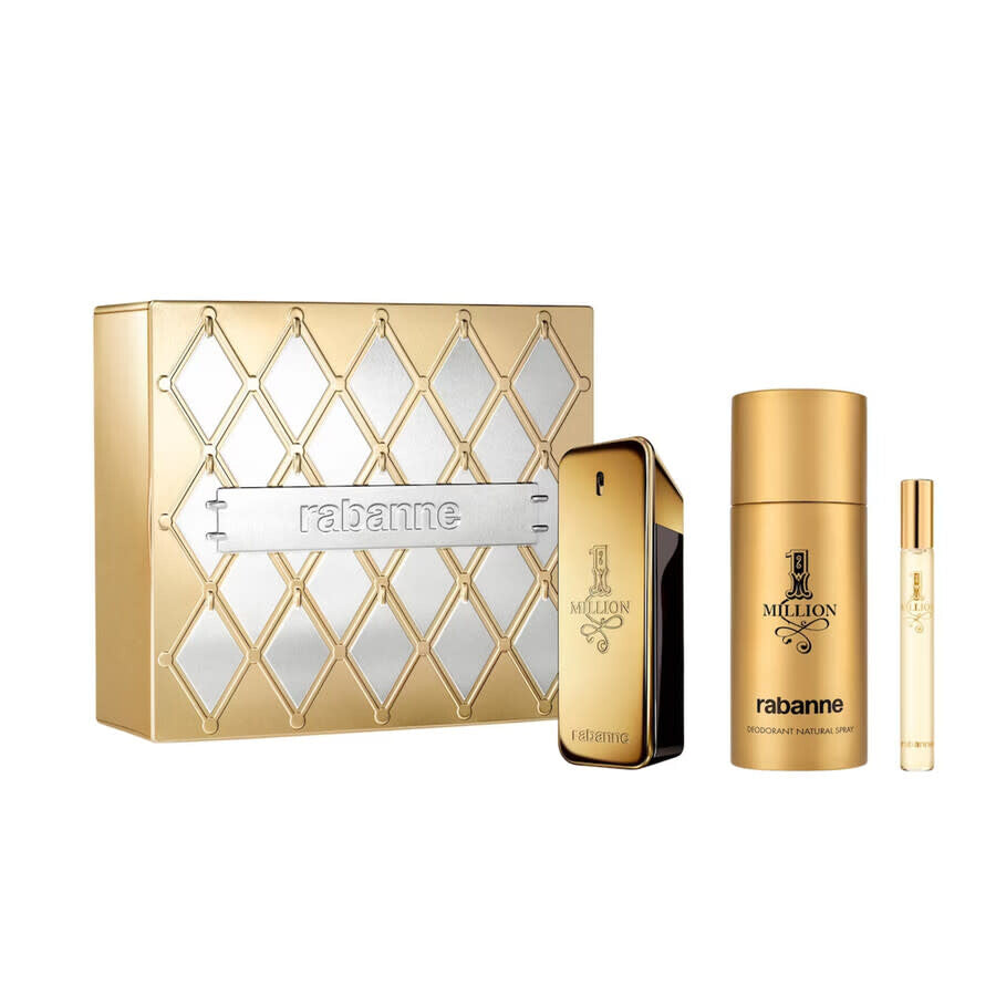 Set Paco Rabanne: 1 Million, Eau De Toilette, For Men, 100 ml + 1 Million, Eau De Toilette, For Men, 10 ml + 1 Million, Anti-Perspirant, Deodorant Spray, For Men, 150 ml