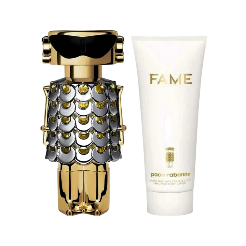 Set Paco Rabanne: Fame, Eau De Parfum, For Women, 80 ml + Fame, Hydrating, Body Lotion, 100 ml