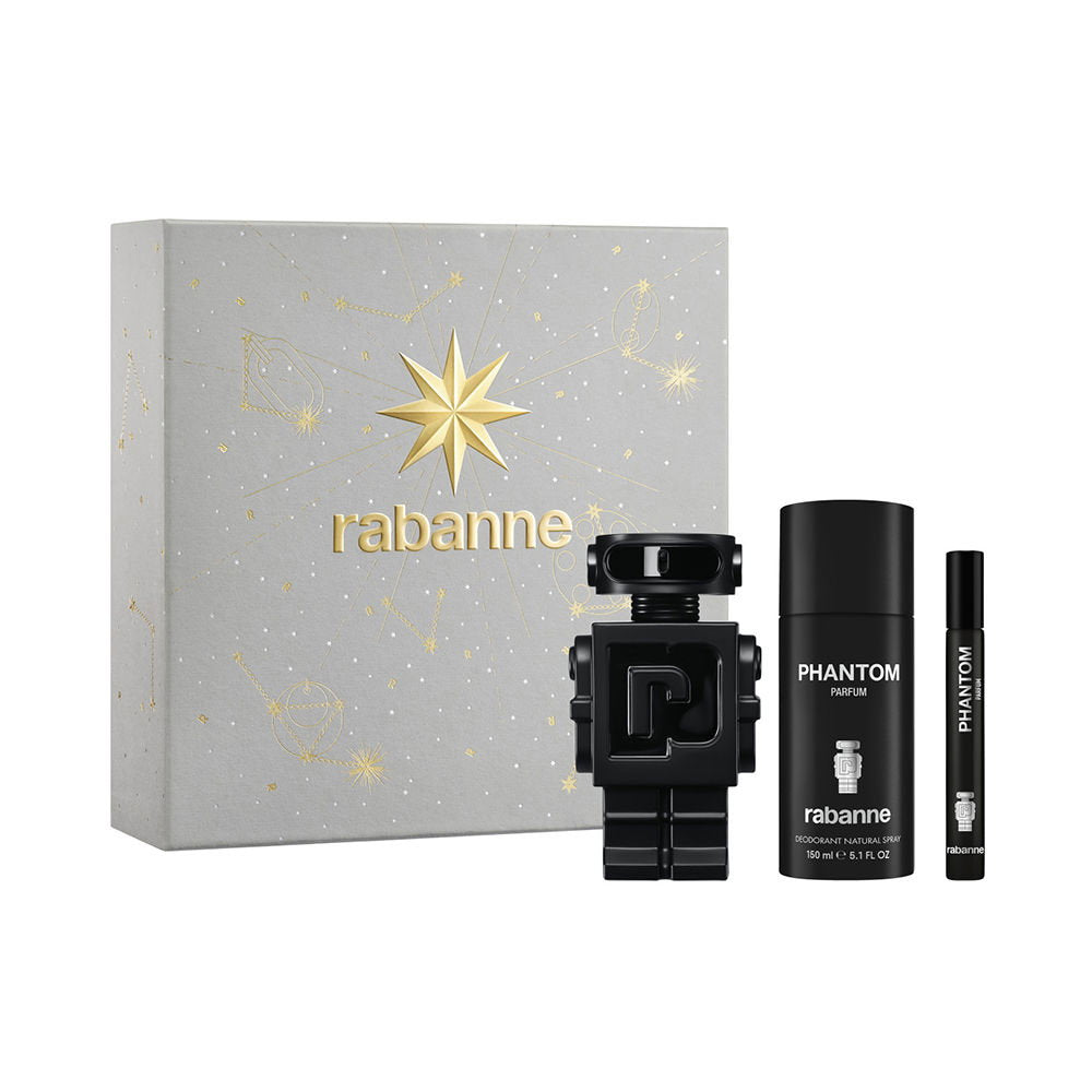 Set Paco Rabanne: Phantom, Eau De Parfum, For Men, 100 ml + Phantom In Red, Eau De Parfum, For Men, 10 ml + Phantom, Deodorant Spray, For Men, 150 ml