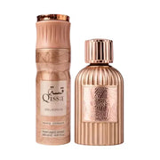 Set Paris Corner: Qissa Delicious, Eau De Parfum, For Women, 100 ml + Qissa Delicious, Deodorant Spray, For Women, 200 ml