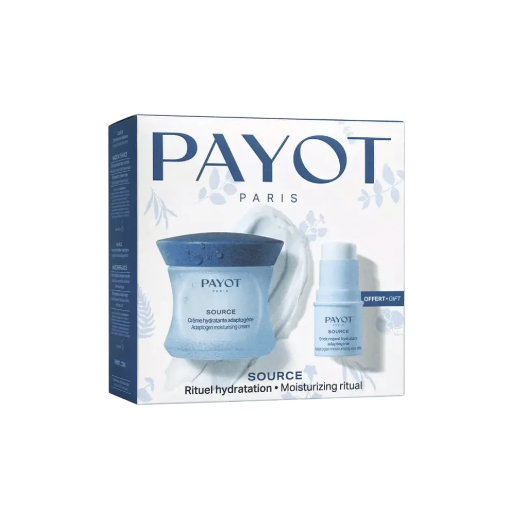 Set Payot: Source Adaptogen, Hydrating 48H, Cream, For Face, 50 ml + Source Adaptogen, Moisturizing, Morning & Night, Stick, For Eyes, 4.5 g
