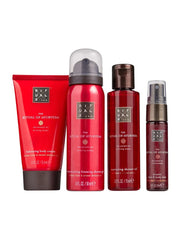 Set Rituals: The Ritual Of Ayurveda, Shower Mousse, 50 ml + The Ritual Of Ayurveda, Nurture, Shower Oil, For Dry Skin, 75 ml + The Ritual Of Ayurveda, Hair Scented Mist, For Women, 20 ml + The Ritual Of Ayurveda, Balancing, Body Cream, 70 ml