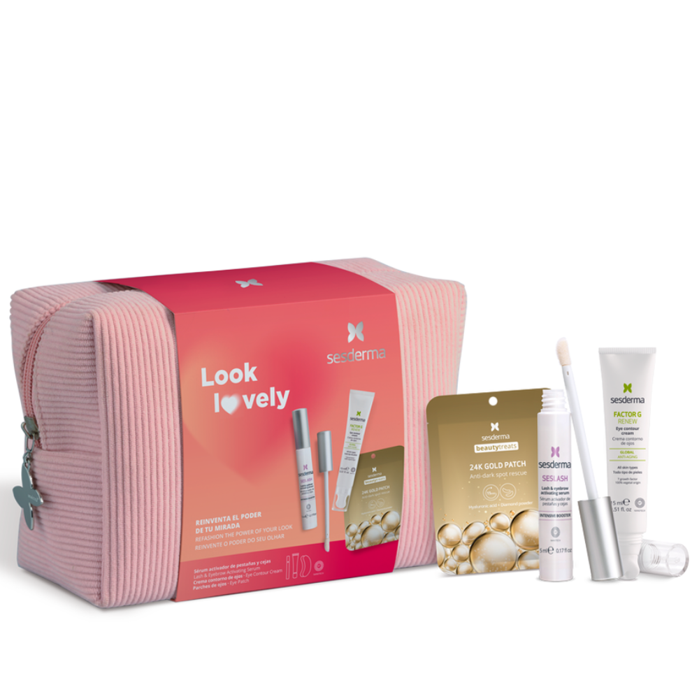 Set Sesderma: Seslash, For Growth Stimulation, Eyelash Serum, 5 g + Factor G, Renewing, Eye Cream, 15 ml + Beauty Treats, 24K gold, Anti-Dark Spots, Eye Patch