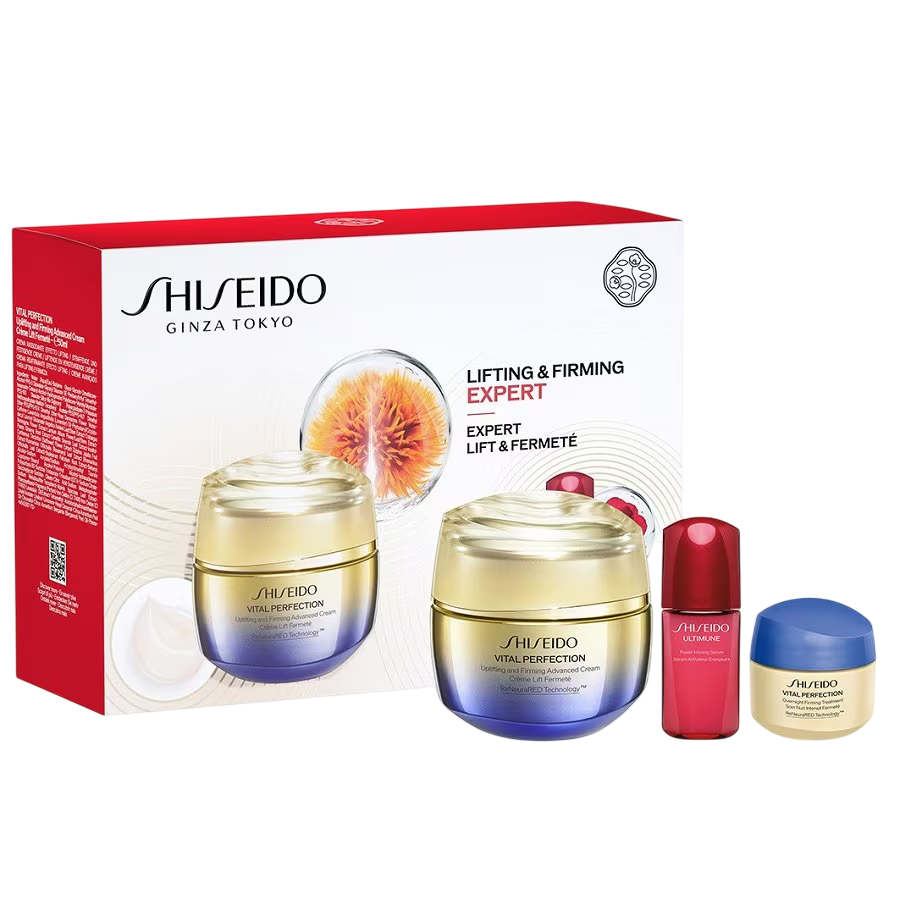 Set Shiseido: Vital Perfection, Uplifting & Firming, Cream, Face, 50 ml + Vital Perfection, Firming, Overnight, Cream, For Face, 15 ml + Ultimune Power Infusing, Serum, For Face, 10 ml
