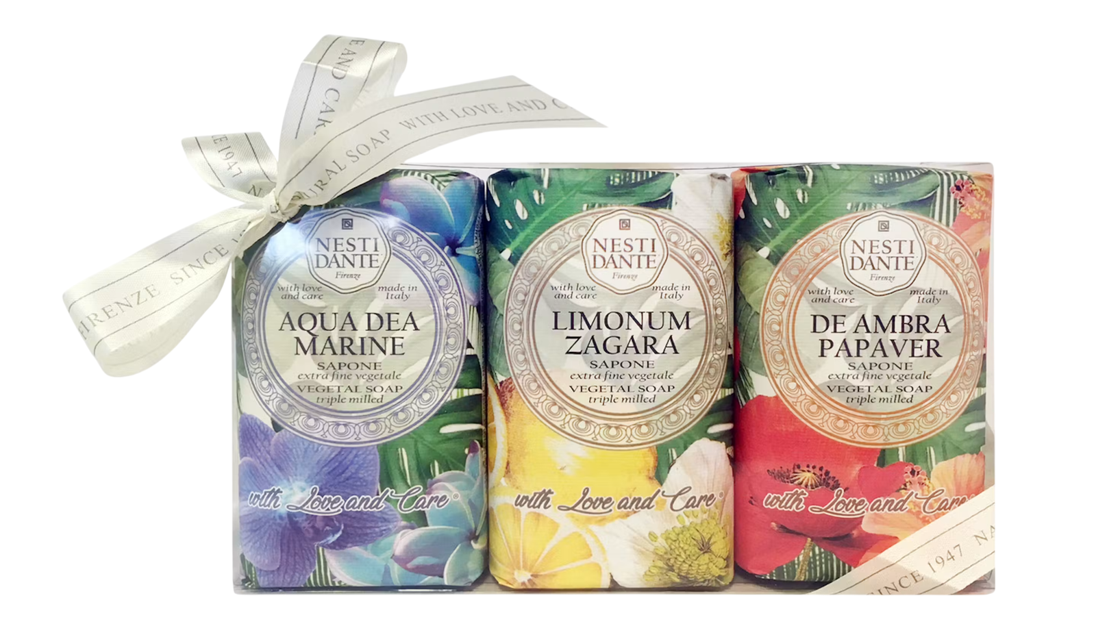 Set Trio, Nesti Dante, With Love & Care, Lugnande, Tvålbar, 3 st, 250 g