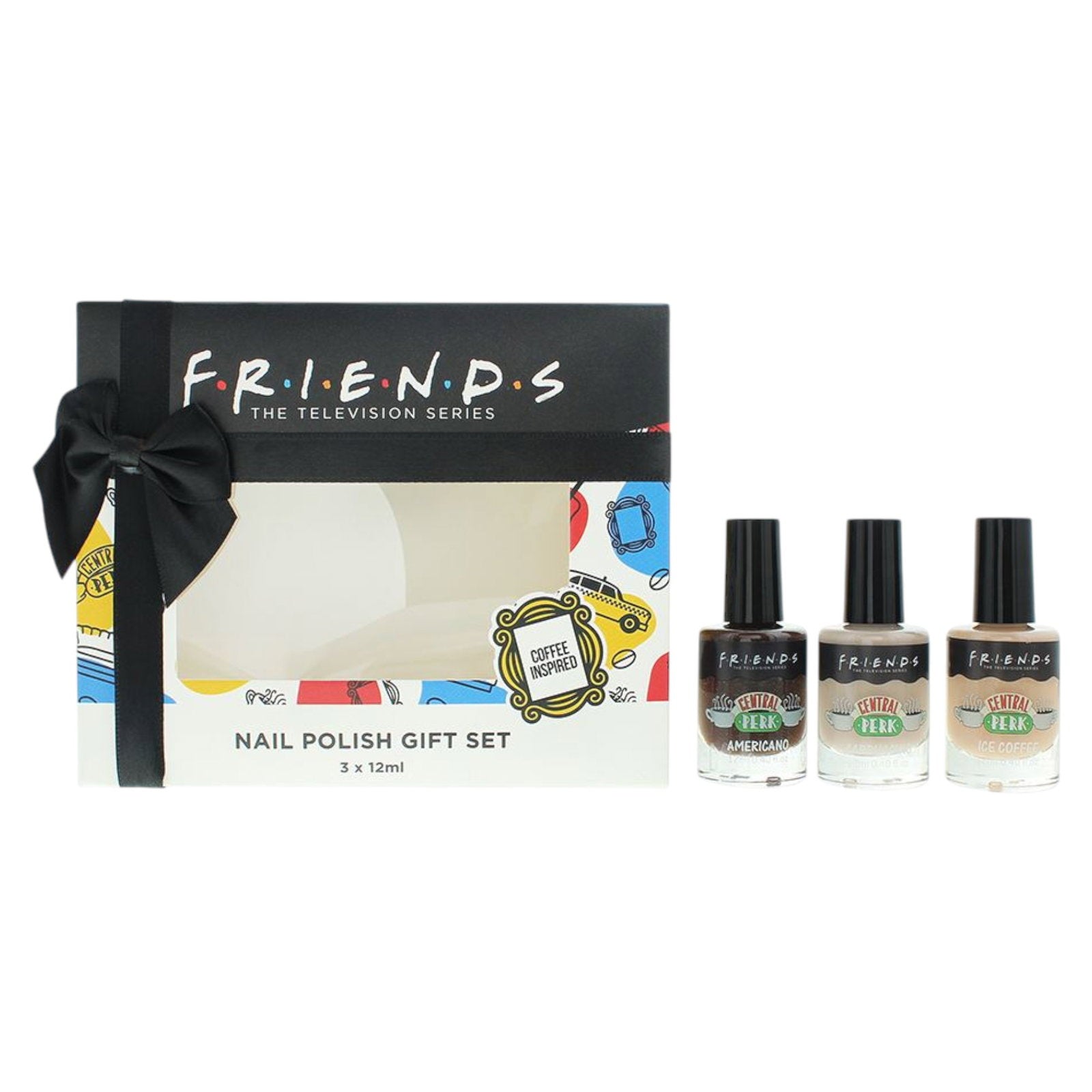 Set Trio, Warner Bros, Friends, Chipresistent, Nagellack, Kaffe, 3 st, 12 ml