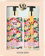 Set Vivian Gray: Sensual Jasmine, återfuktande, handlotion, 350 ml + Sensual Jasmine, rengörande, flytande tvål, 350 ml