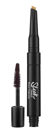 Sleek MakeUP, Brow Intensity, Mascara & Highlighter 2-i-1, Mörk + Guld, 3 ml