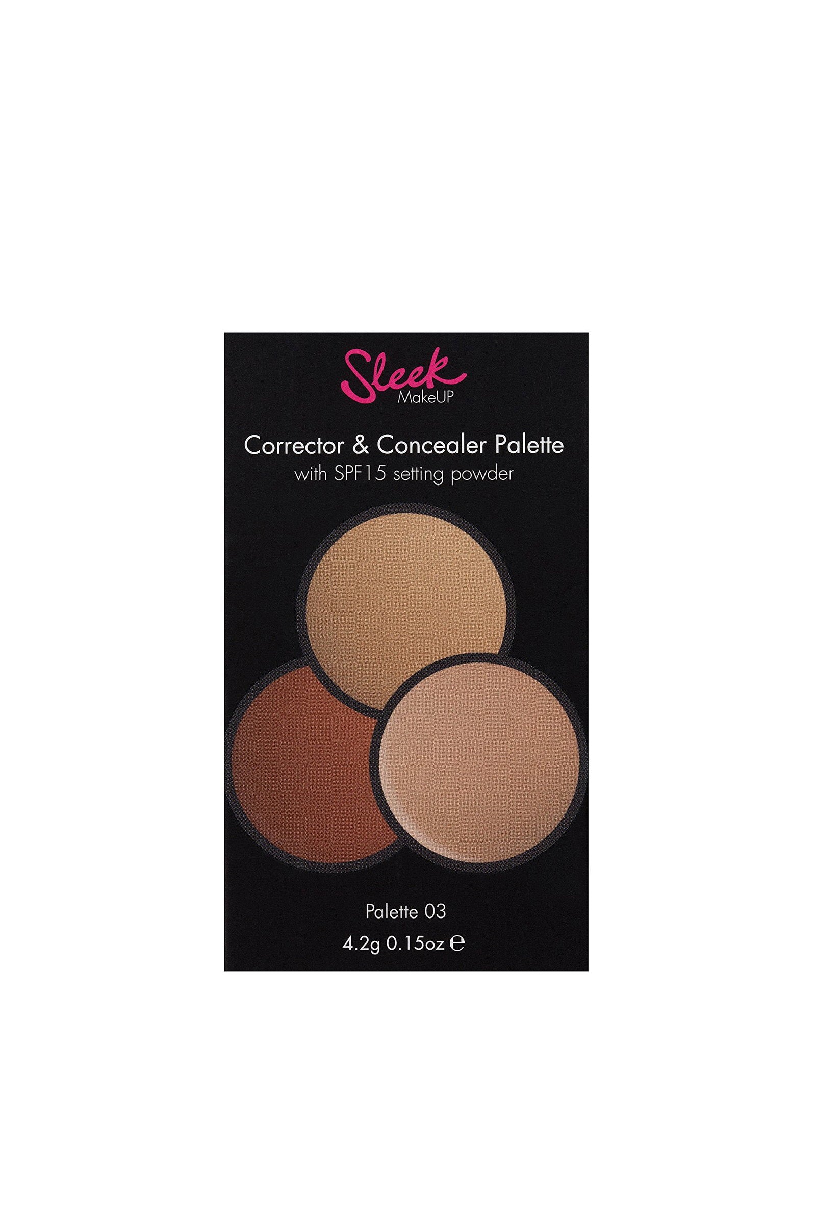 Sleek MakeUP, Sleek MakeUP, Puder-korrigerare och täckstift 2-i-1, 03, SPF 15, 4.2 g