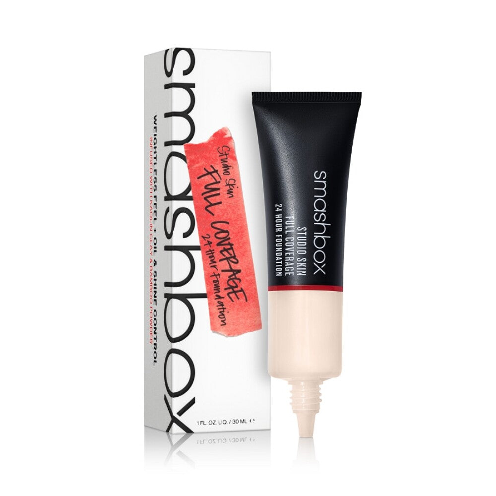 Smashbox, Studio Skin, Hög täckning, Flytande foundation, 0,2, Mycket rättvis, varm och persikofärgad, 30 ml