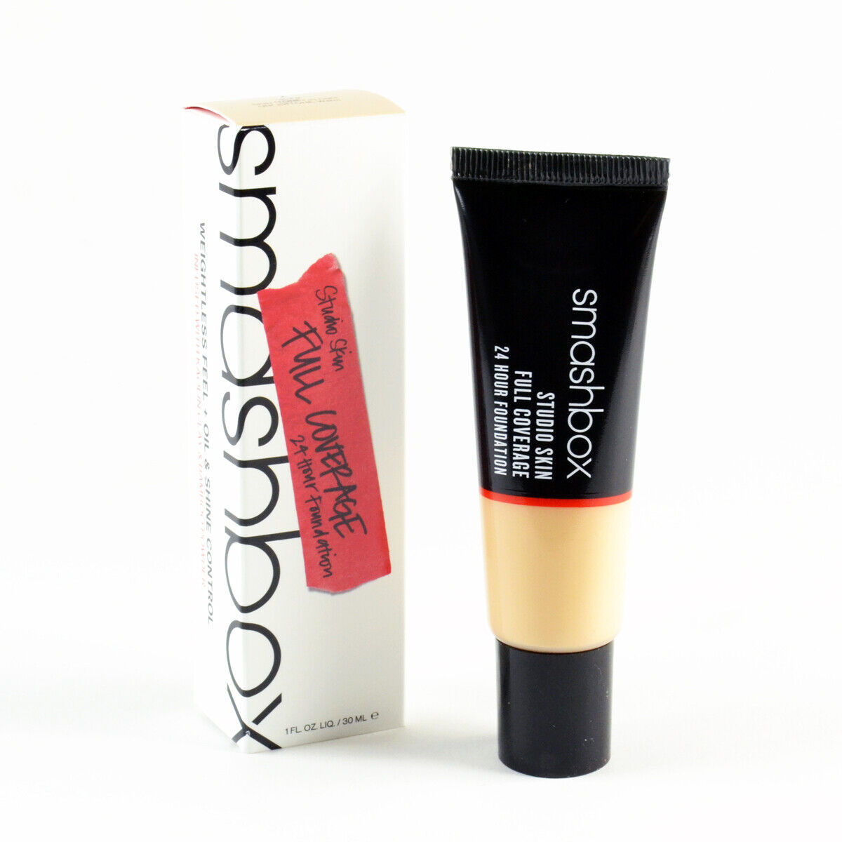 Smashbox, Studio Skin, Hög täckning, Flytande foundation, 1,15, Ljus-Varm & Persika, 30 ml