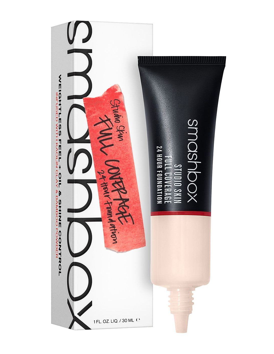 Smashbox, Studio Skin, Hög täckning, Flytande foundation, 1, Rättvis underton, sval med antydan av persika, 30 ml