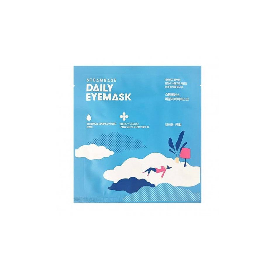 SteamBase, Fleecy Cloud, Soothing & Relaxing, Veckovis eller vid behov, Ögonmask i ark, 1 st