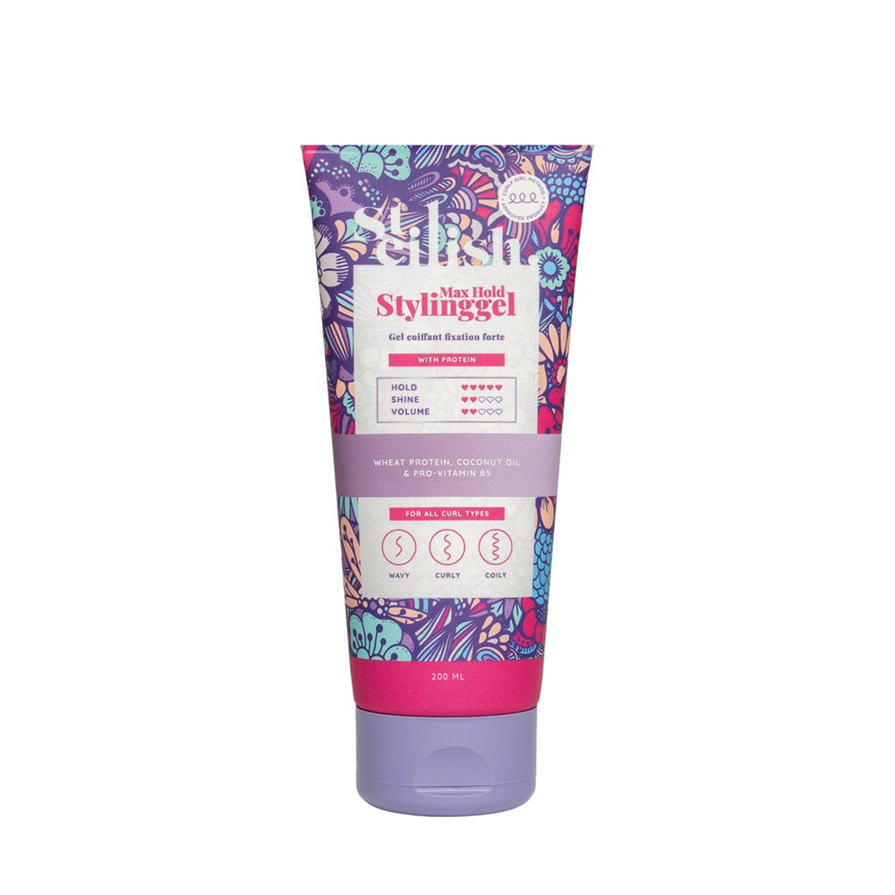 Steilish, Max Hold, Hårstylingsgel, Curly Definition & Anti-Frizz, Stark, 200 ml