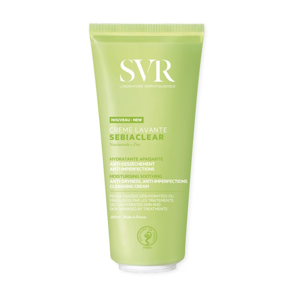 SVR, Sebiaclear, Återfuktande, Rengöringskräm, 200 ml