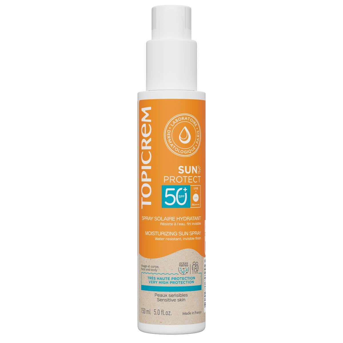 Topicrem, Sun Protect, Återfuktande och skyddande, Solkrämsspray, SPF 50, 150 ml