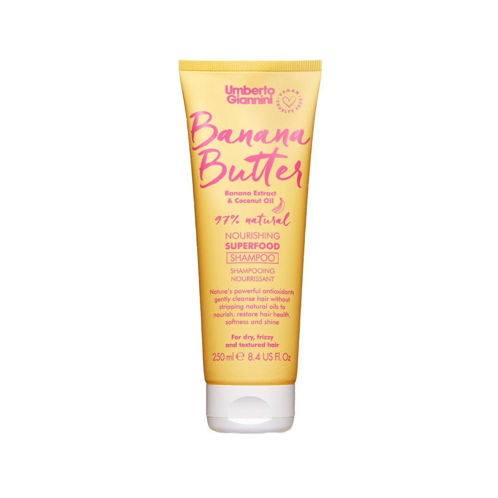 Umberto Giannini, Banana Butter, Vegan & Cruelty-Free & Natural Ingredients, Hårschampo, Nourishing & Moisturising, 250 ml