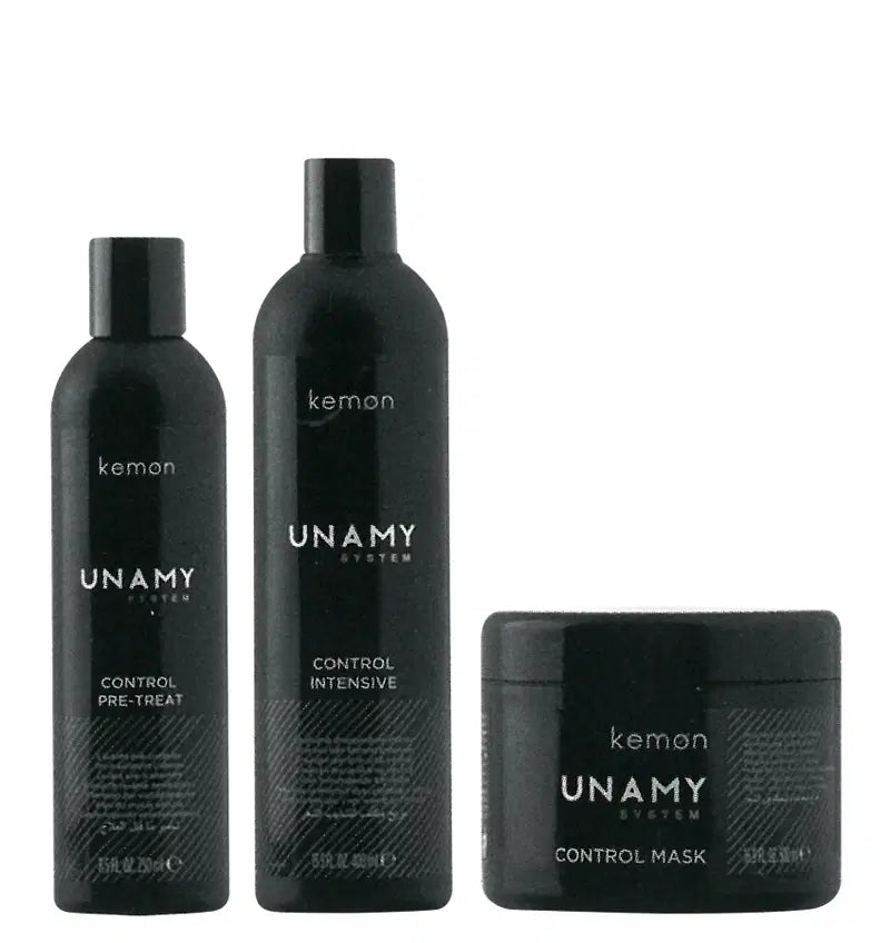 Unamy System Control Intensive Set Kemon: Control Intensive, Hair Shampoo, 400 ml + Control Intensive, Hair Conditioner, 250 ml + Control Intensive, Hair Treatment Cream Mask, 500 ml