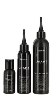 Unamy System Wave Set Kemon: Wave Equalizer, Hair Treatment Lotion Mask, 50 ml + Wave Lotion, Hair Treatment Lotion Mask, 150 ml + Wave Neutralizer, Hair Treatment Lotion Mask, 250 ml