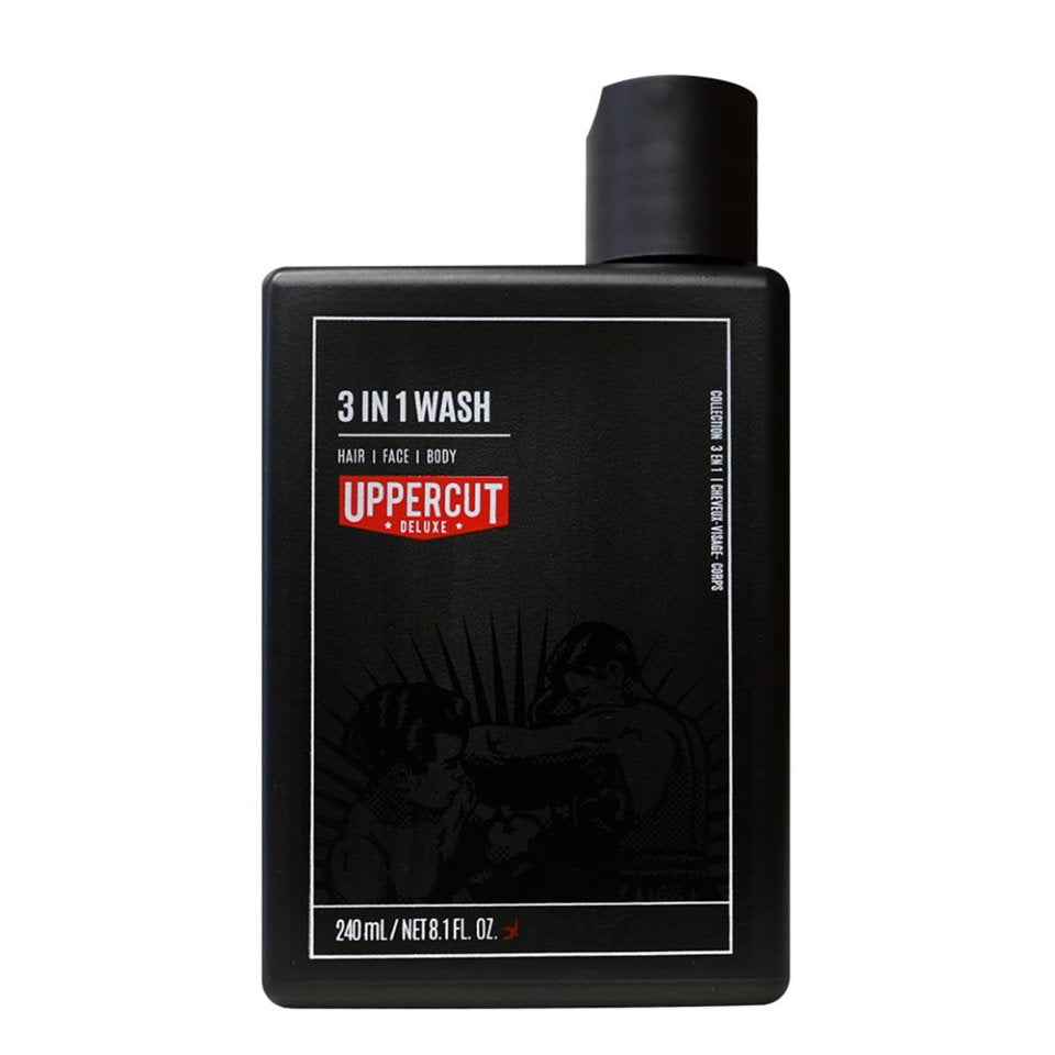 Uppercut Deluxe, 3 in 1 Wash, Hårschampo, Rengöring, Fuktgivande, 240 ml