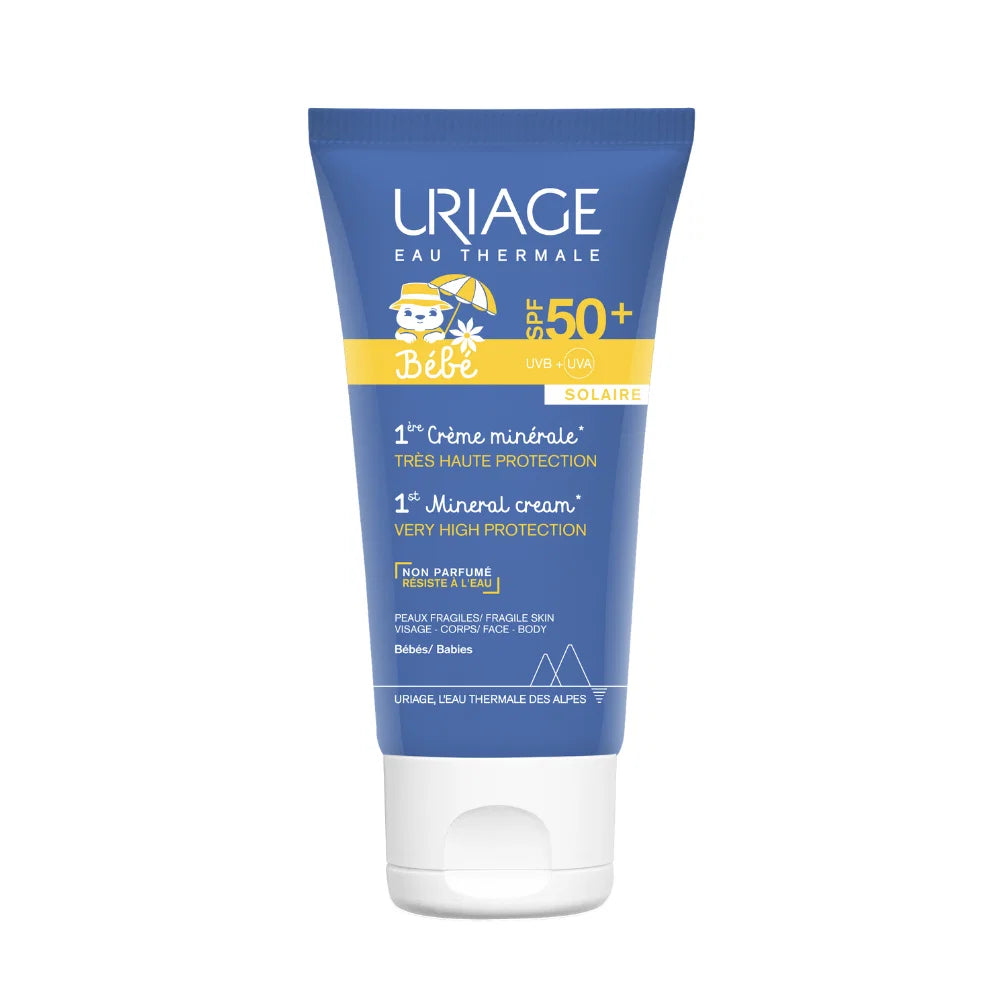 Uriage, 1er Bebe, Sol skydd, Solkräm, För ansikte & kropp, SPF 50+, 50 ml