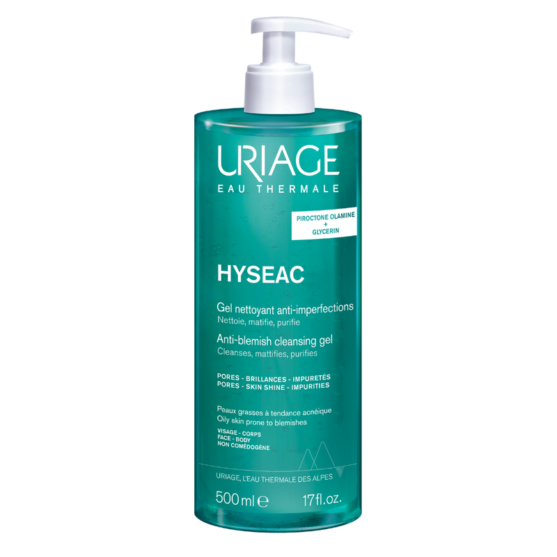 Uriage, Hyseac, Mot blemmor, Rengöringsgel, För ansiktet, 500 ml