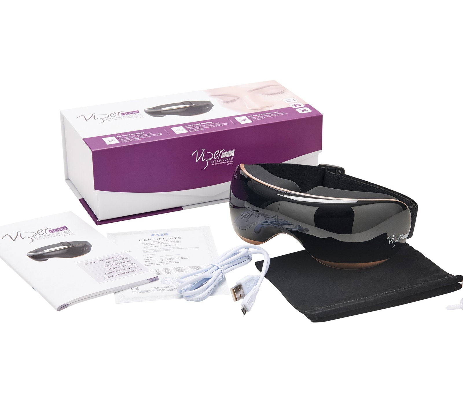 ViperPharm, Vipernake, Wireless, Massager, För ögon, Vp-0.5, Svart, Unisex, Vuxen