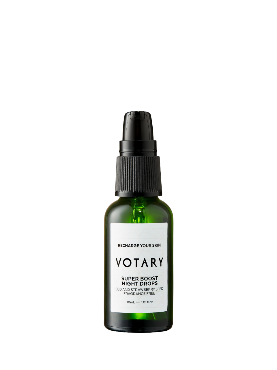 Votary, Super Boost, CBD och jordgubbsfrön, Återhämtning, Natt, Olja, För ansiktet, 30 ml