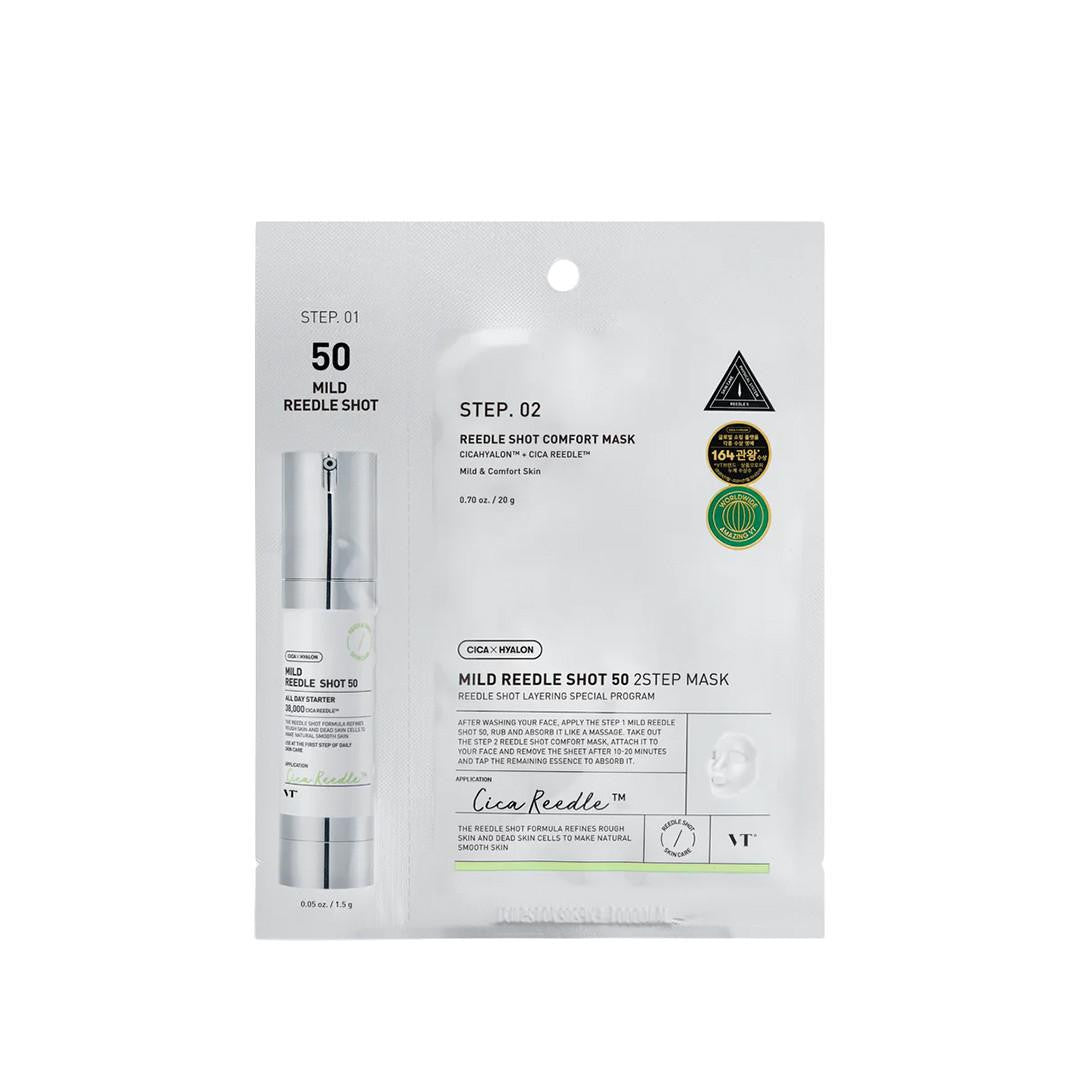 VT Cosmetics, Reedle Shot 50 2 Step Mild, Stärkande, Ansiktsmask, För ansiktet, 21.5 g